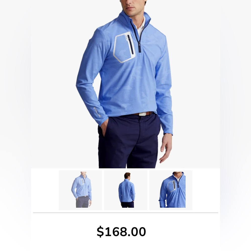 Ralph Lauren- polo tech 1/4 zip fancy - Large - Baby Blue